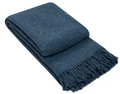 Brighton Throw Blanket - 100% NZ Wool, 140W x 200H cm, Navy, Ethically Sourced - SuperSaverAU - view 1