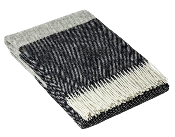 Brighton Throw Blanket - 100% New Zealand Wool, 140W x 200H cm, Monochrome - SuperSaverAU - view 1
