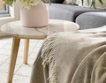 Chiswick Throw Blanket - 140x200cm Cashmere & Merino Wool Blend - Beige - SuperSaverAU - view 2