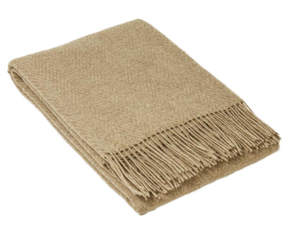 Hampton Merino Wool Blend Throw - Camel