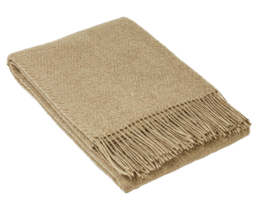 Hampton Merino Wool Blend Throw - Camel