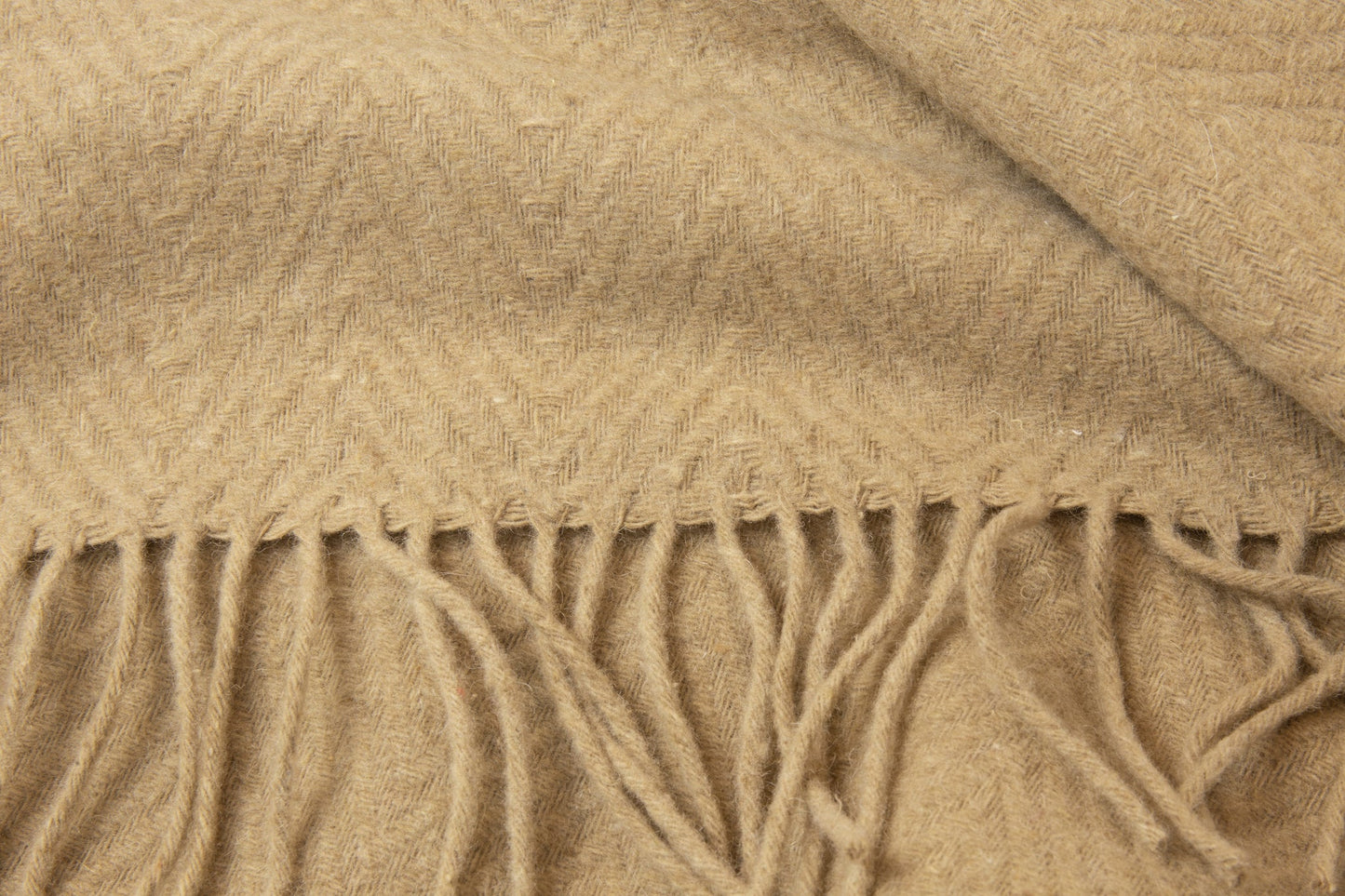Hampton Merino Wool Blend Throw - Camel