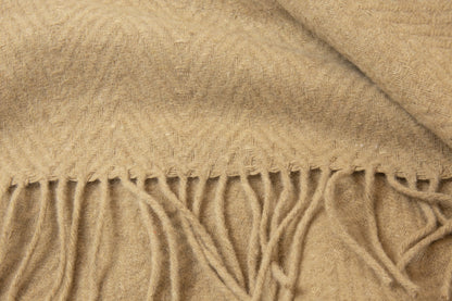 Hampton Merino Wool Blend Throw - Camel