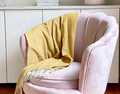 Hampton Merino Wool Blend Throw - Mustard, Stylish Blanket - SuperSaverAU - view 3