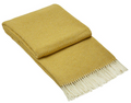 Hampton Merino Wool Blend Throw - Mustard, Stylish Blanket - SuperSaverAU - view 1