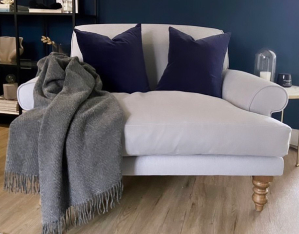 Hampton Merino Wool Blend Throw - Slate, Luxury Blanket