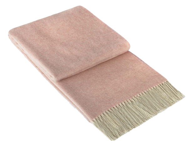Kensington 10% Cashmere 90% Merino Wool Throw 140x200cm Blush European Woven
