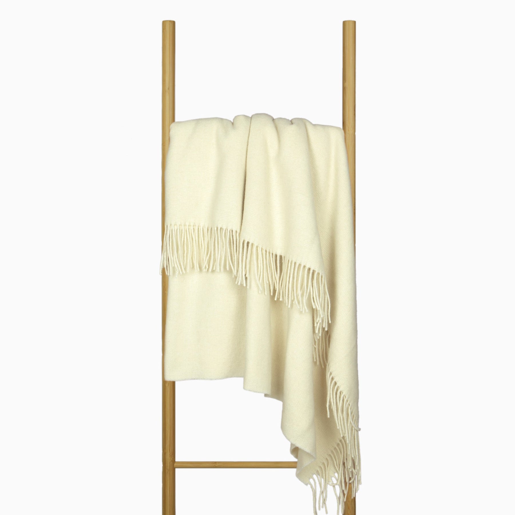 Oxford Throw Blanket - Merino Wool Blend - Ivory - 140W x 200H cm - Ethically Sourced - SuperSaverAU - view 3