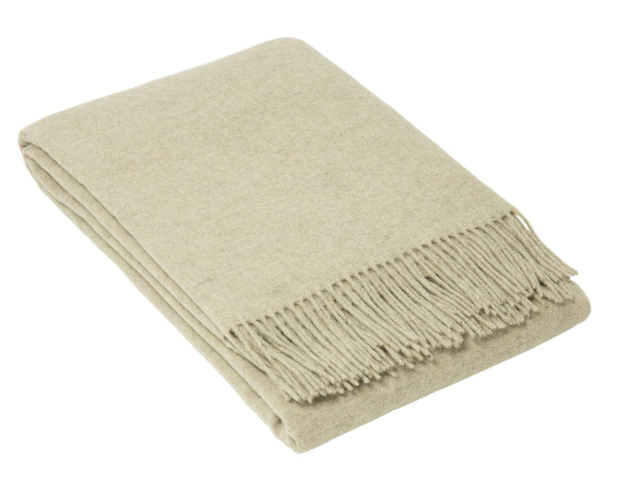 Oxford Throw Blanket - Merino Wool Blend - 140x200 cm - Stone - Ethically Sourced - SuperSaverAU - view 1
