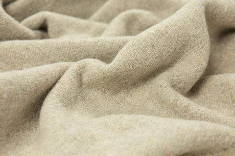 Oxford Throw Blanket - Merino Wool Blend - 140x200 cm - Stone - Ethically Sourced - SuperSaverAU - view 2