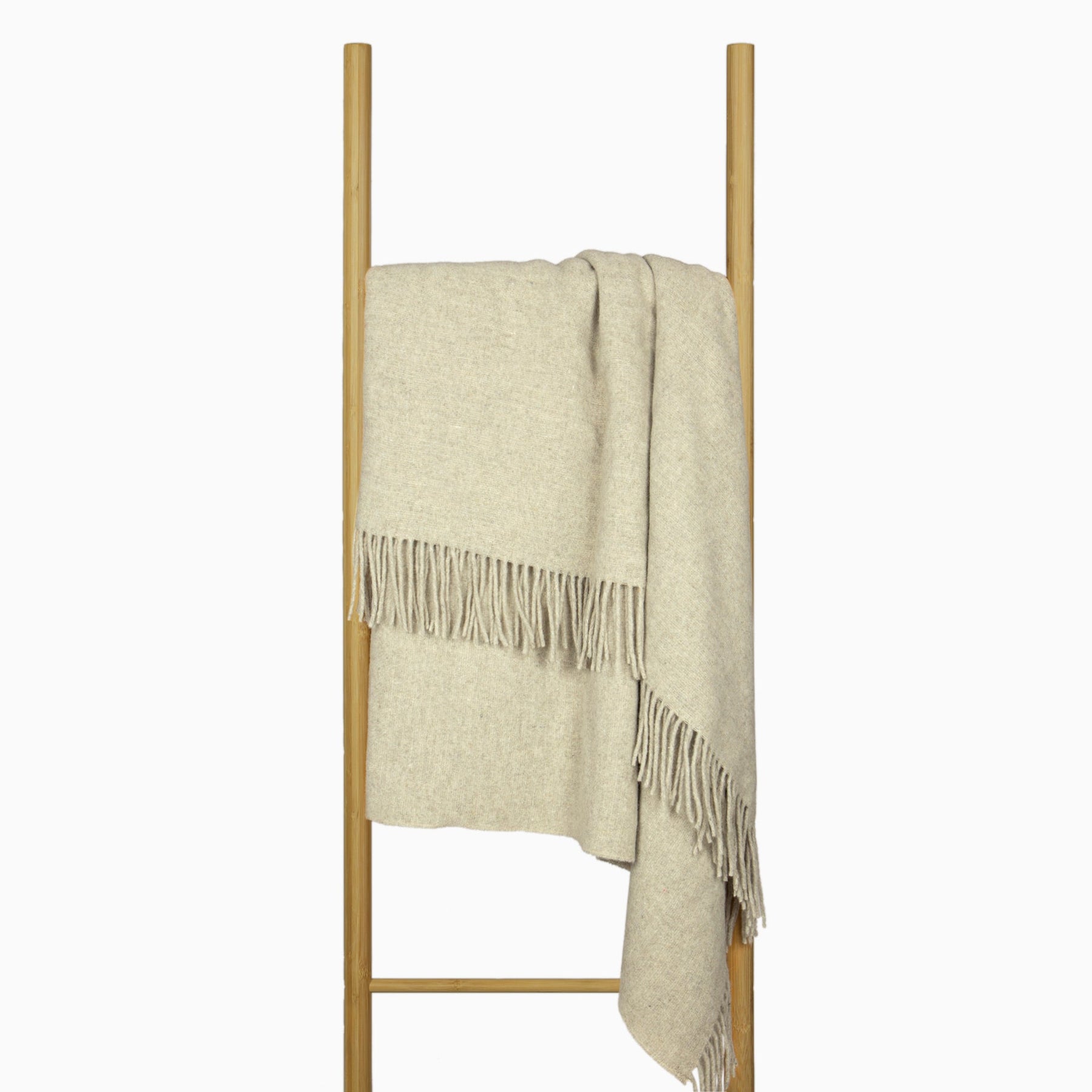 Oxford Throw Blanket - Merino Wool Blend - 140x200 cm - Stone - Ethically Sourced - SuperSaverAU - view 3