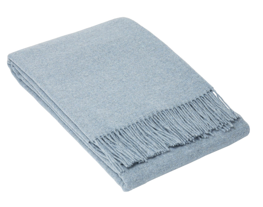 Oxford Throw Blanket - Merino Wool Blend - 140W x 200H cm - Sky Blue - SuperSaverAU - view 1