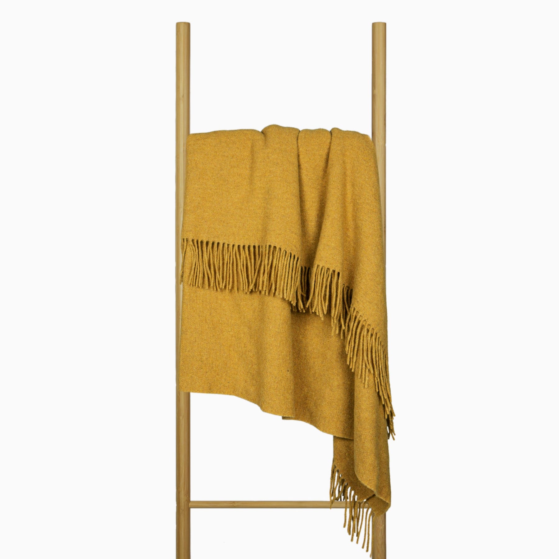 Oxford Throw Blanket - Merino Wool Blend - Mustard - 140W x 200H cm - SuperSaverAU - view 3