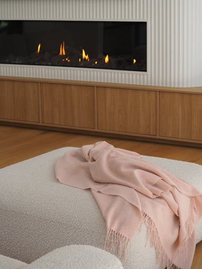 Paddington Throw Blanket - Fine Wool Blend - Blush