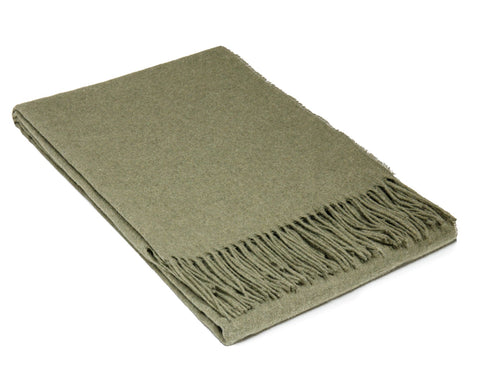 Paddington Throw Blanket - Merino Wool Blend, 140x200 cm, Olive, Ethically Sourced - SuperSaverAU - view 1
