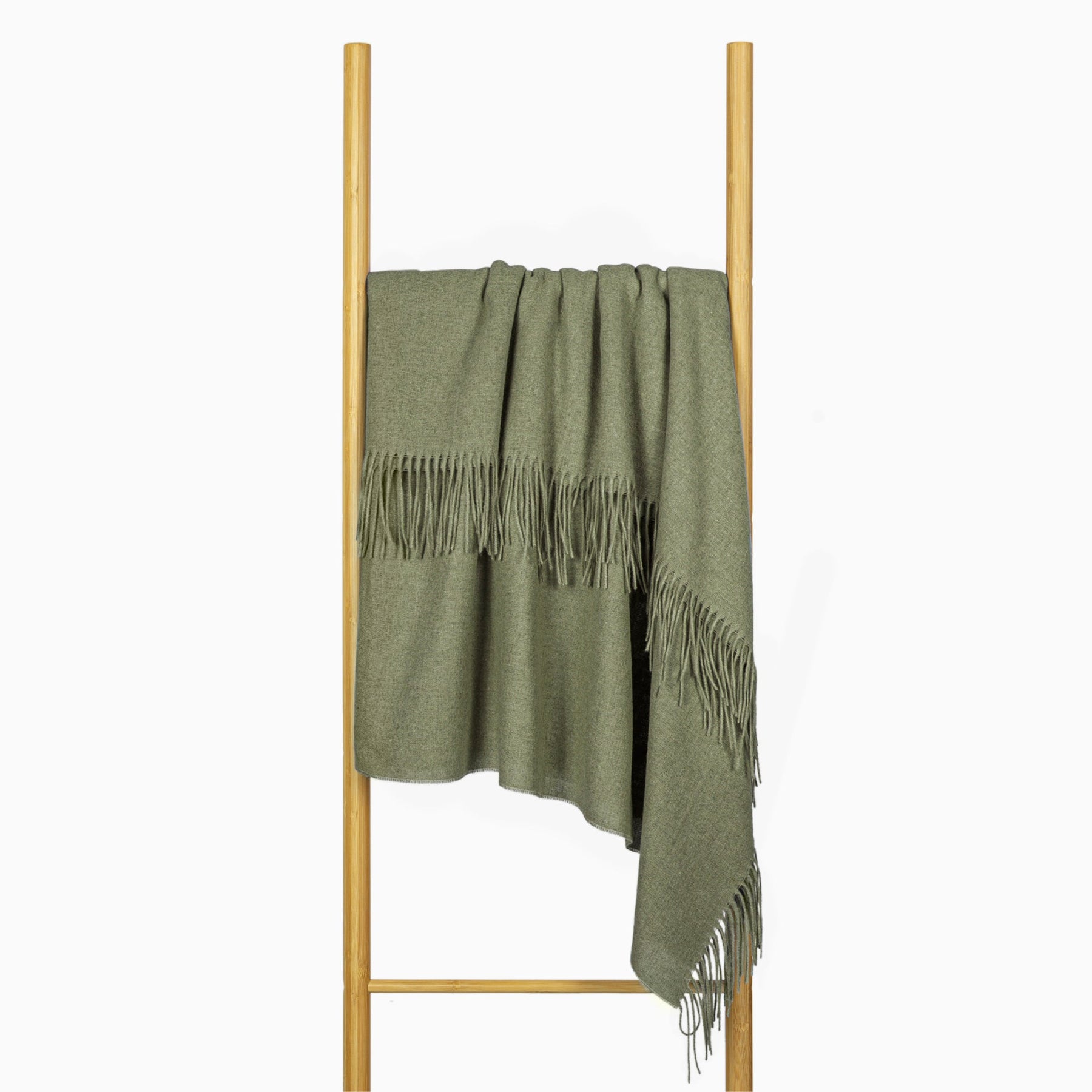 Paddington Throw Blanket - Merino Wool Blend, 140x200 cm, Olive, Ethically Sourced - SuperSaverAU - view 3