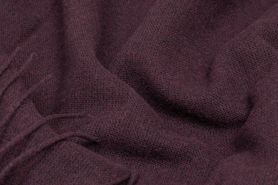 Paddington Throw Blanket - Merino Wool Blend, 140W x 200H cm, Plum - SuperSaverAU - view 1