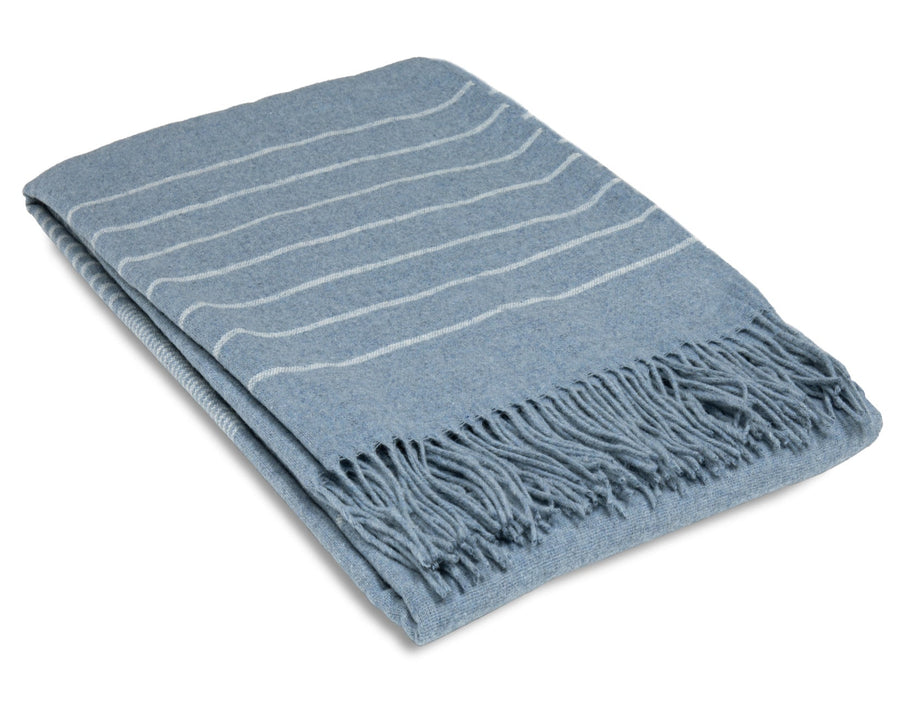 Paddington Throw Blanket - Merino Wool Blend, 140W x 200H cm, Forever Blue - SuperSaverAU - view 1