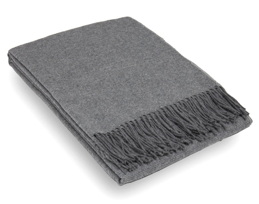 Paddington Throw Blanket - Merino Wool Blend, 140W x 200H cm, Slate - SuperSaverAU - view 1