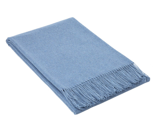 Paddington Throw Blanket - Fine Wool Blend - Blue
