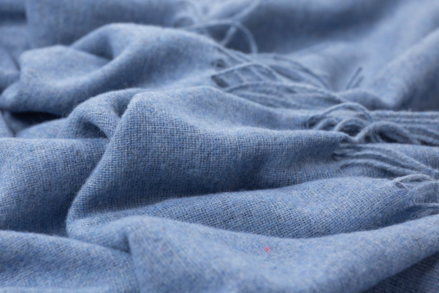 Paddington Throw Blanket - Fine Wool Blend - Blue