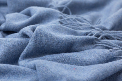 Paddington Throw Blanket - Fine Wool Blend - Blue