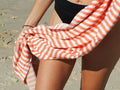 Portsea Pure Turkish Cotton Beach Towel - Coral, 100 x 180cm, Quick Drying - SuperSaverAU - view 4
