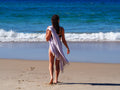 Portsea Pure Turkish Cotton Beach Towel - Lilac, 100 x 180cm, Quick Drying - SuperSaverAU - view 5