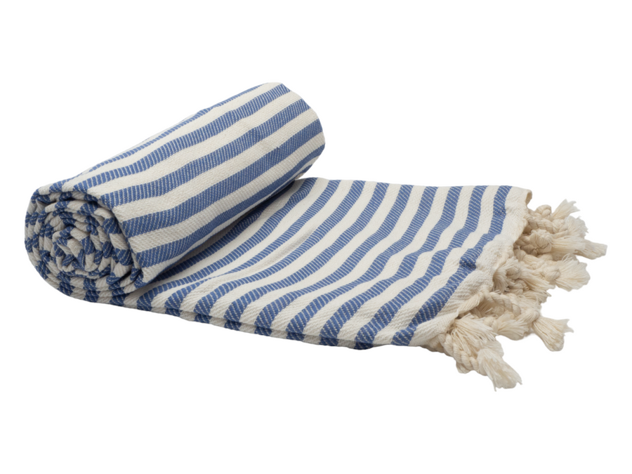 Portsea Pure Turkish Cotton Beach Towel - Denim, 100 x 180cm, Quick Drying - SuperSaverAU - view 1