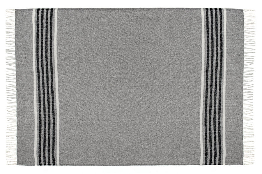 Richmond Throw Blanket - Reclaimed Wool Blend, 130x180 cm, Grey, Ethically Sourced - SuperSaverAU - view 1