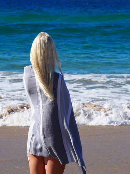 Sorrento Monochrome Turkish Cotton Beach Towel