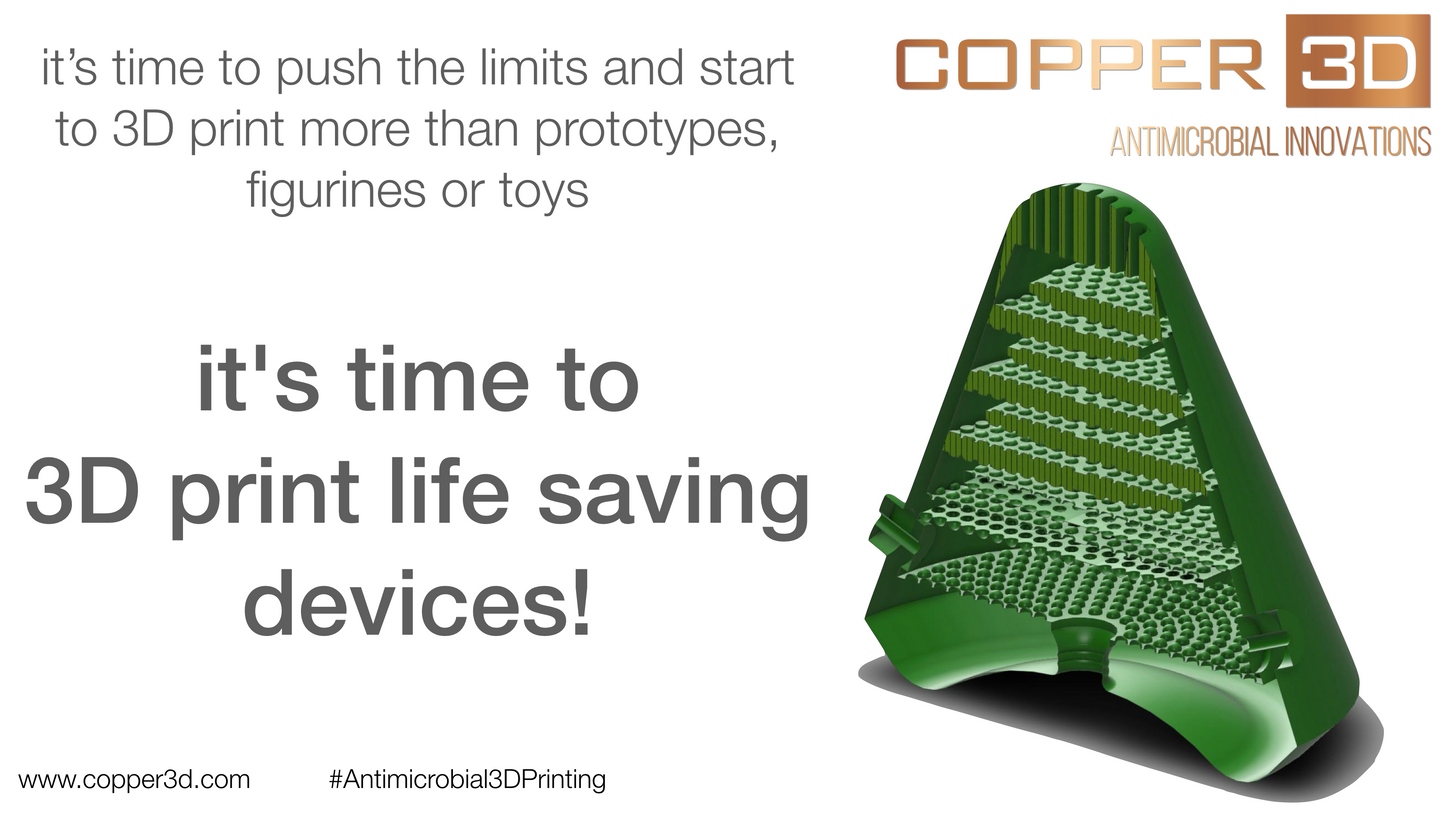 Copper 3D PLActive 1.75mm Antibacterial PLA Filament 750g Apple Green