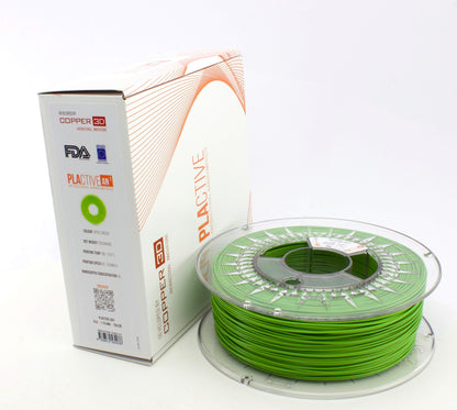 Copper 3D PLActive 1.75mm Antibacterial PLA Filament 750g Apple Green