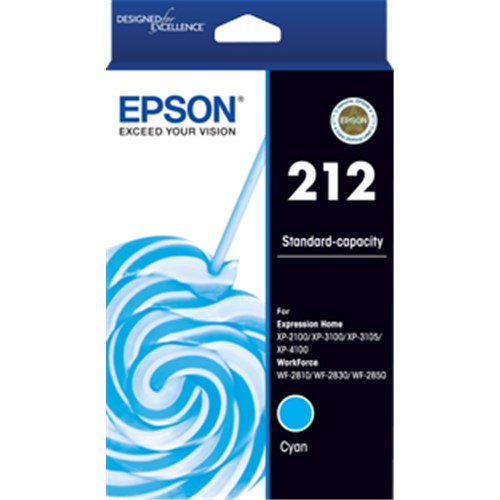 Epson Cyan Dye Ink Cartridge 212 Standard Capacity for XP-4100 Printer - SuperSaverAU - view 1