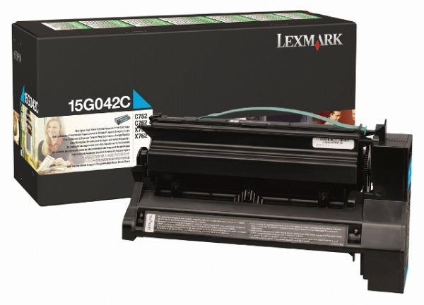 LEXMARK Cyan Prebate Toner 15G042C, Yield 15000 Pages for C752 760 762