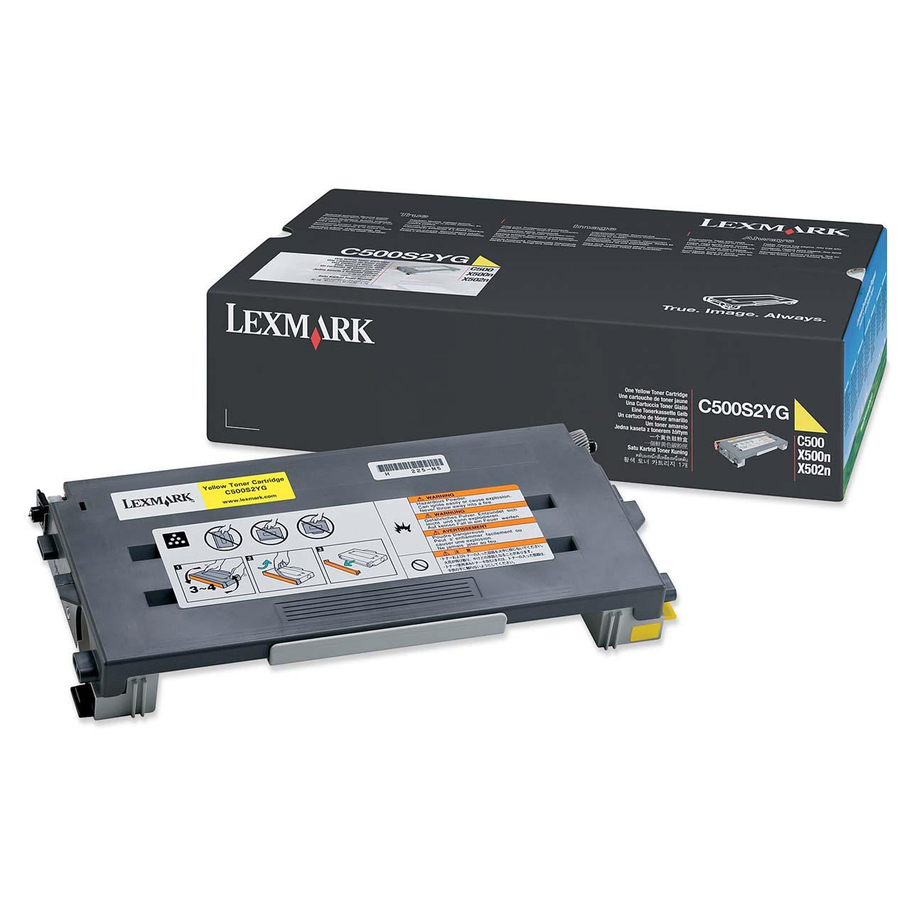 Lexmark C500S2YG Yellow Toner Cartridge, 1500 Pages