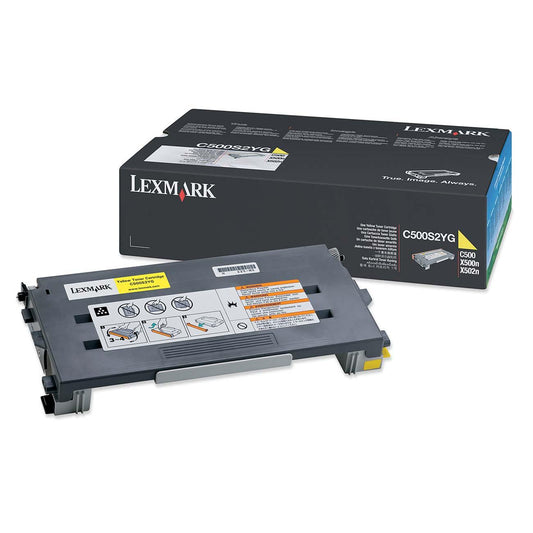 Lexmark C500S2YG Yellow Toner Cartridge, 1500 Pages
