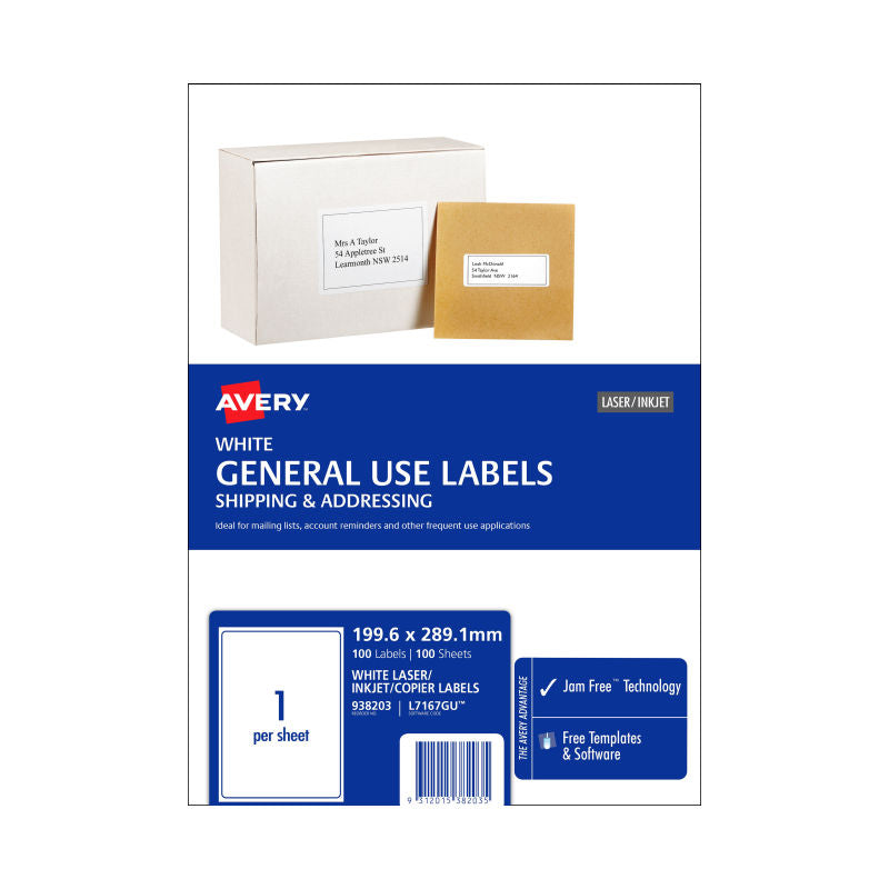 AVERY Gen Label L7167GU1UP 100 Labels, Durable, Easy to Use - SuperSaverAU - view 3