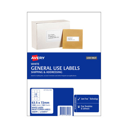 AVERY General Purpose Labels 12Up 100 Pack