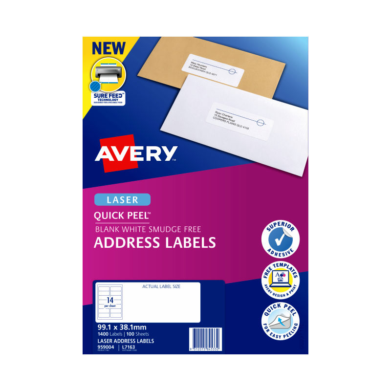 AVERY Laser Label QP L7163 14Up Pack of 100 - SuperSaverAU - view 3