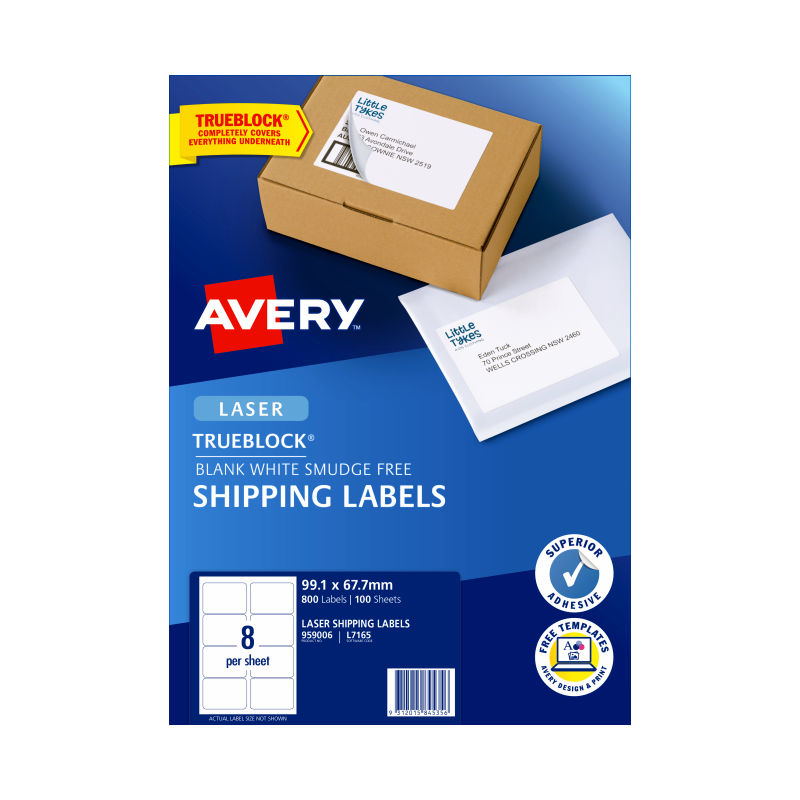 AVERY Laser Label L7165 8-Up Pack of 100 Sheets - SuperSaverAU - view 3