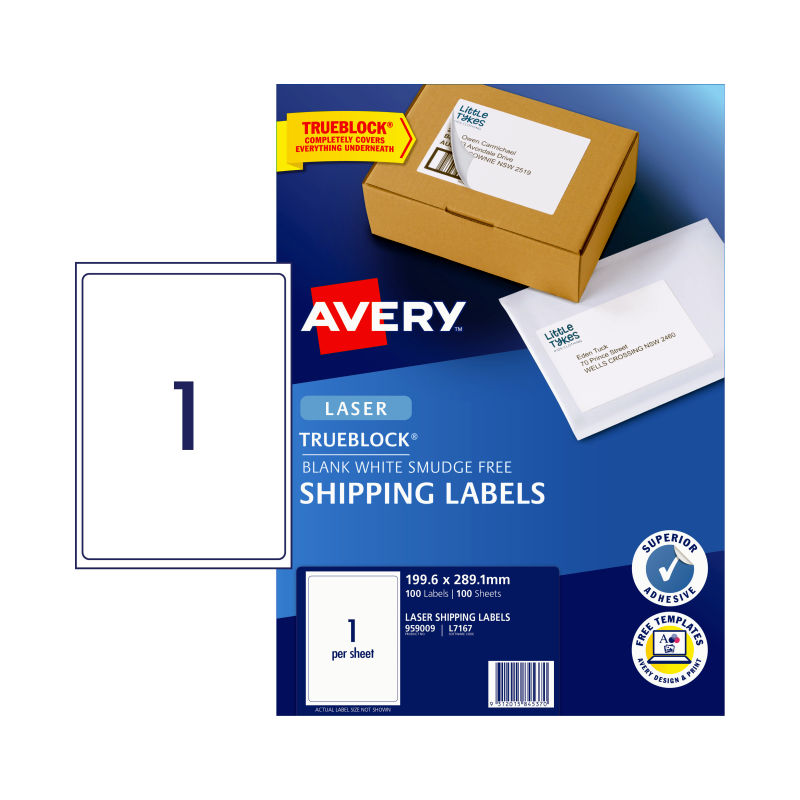 AVERY Laser Label L7167 1Up Pack of 100 - SuperSaverAU - view 1