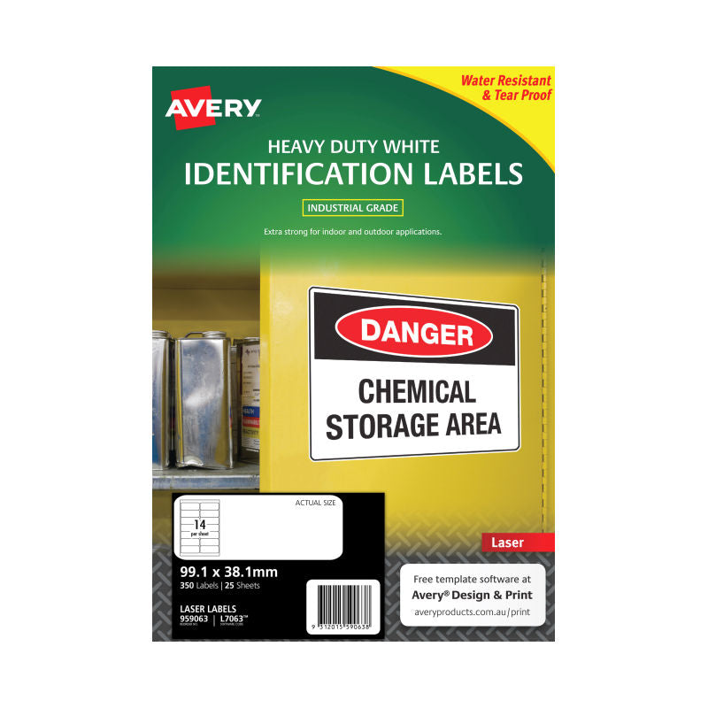 AVERY Laser Label L7063 14-Up Pack of 25 Sheets