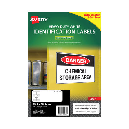 AVERY Laser Label L7063 14-Up Pack of 25 Sheets