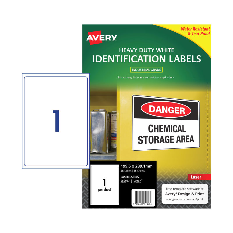 AVERY Laser Label L7067 1Up Pack of 25 - SuperSaverAU - view 1