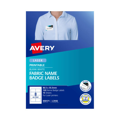 AVERY Laser Label L7418 8-Up Sheets Pack of 15