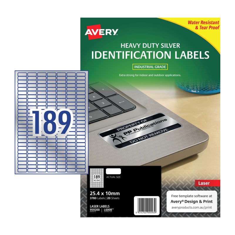 AVERY Laser Label Sleeve L6008 189-Up Sheets Pack of 20 - SuperSaverAU - view 1
