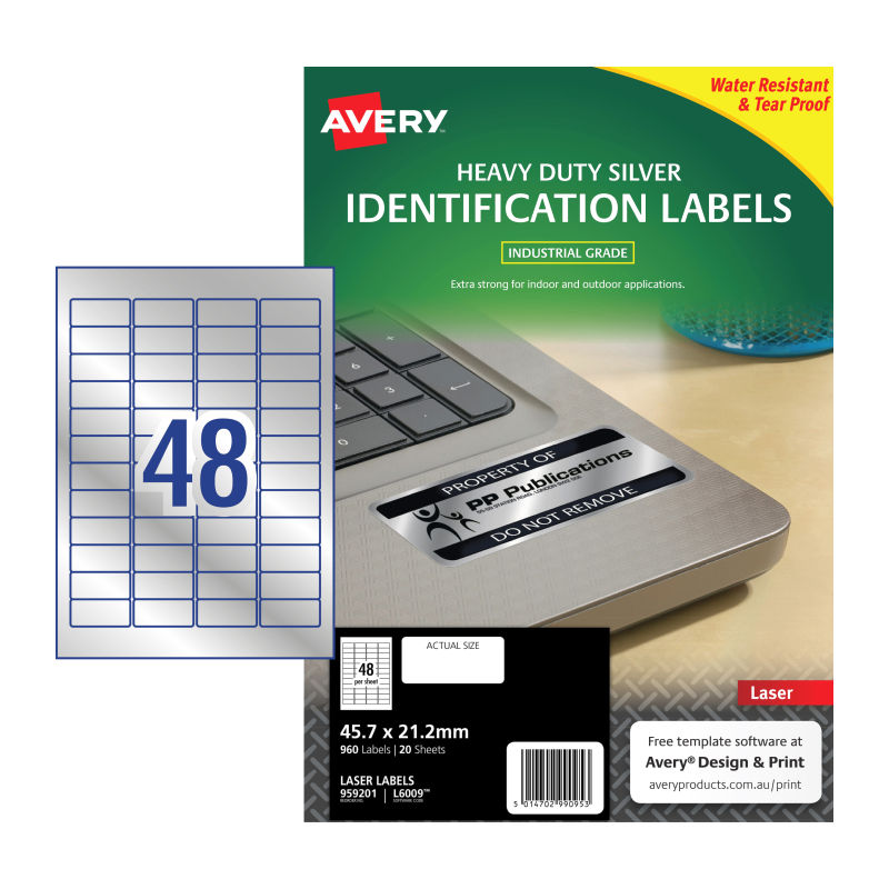 AVERY Laser Label HD L6009 48Up Pack of 20 - SuperSaverAU - view 1