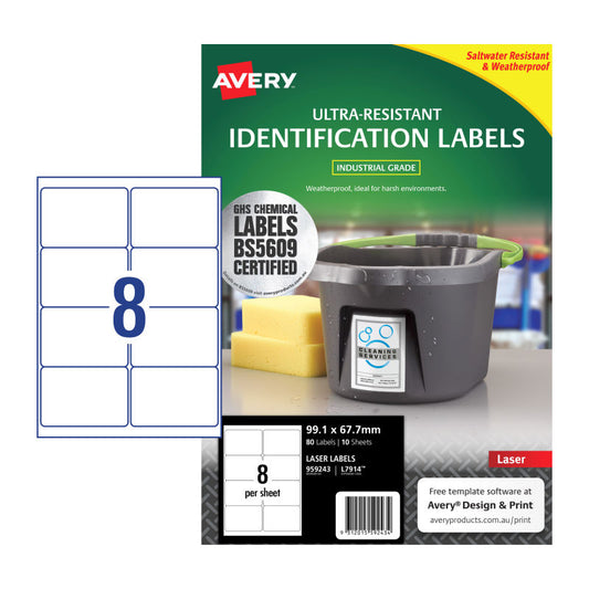 AVERY Outdoor Labels 8Up 10 Pack
