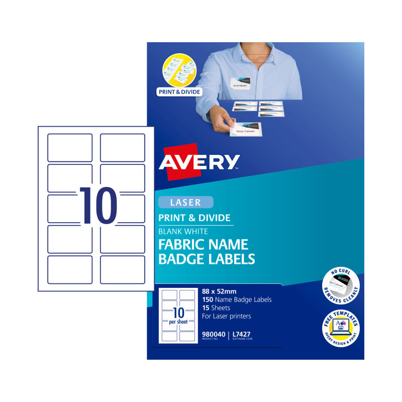 AVERY Name Badge L7427 10 Up Pack of 15 - SuperSaverAU - view 1